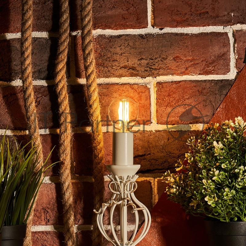 Лампа филаментная REXANT Шарик GL45 7.5 Вт 600 Лм 2700K E14 прозрачная колба