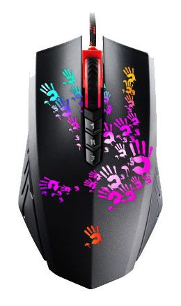 Мышь A4 Bloody A6 Blazing черный оптическая (4000dpi) USB2.0 игровая (7but)