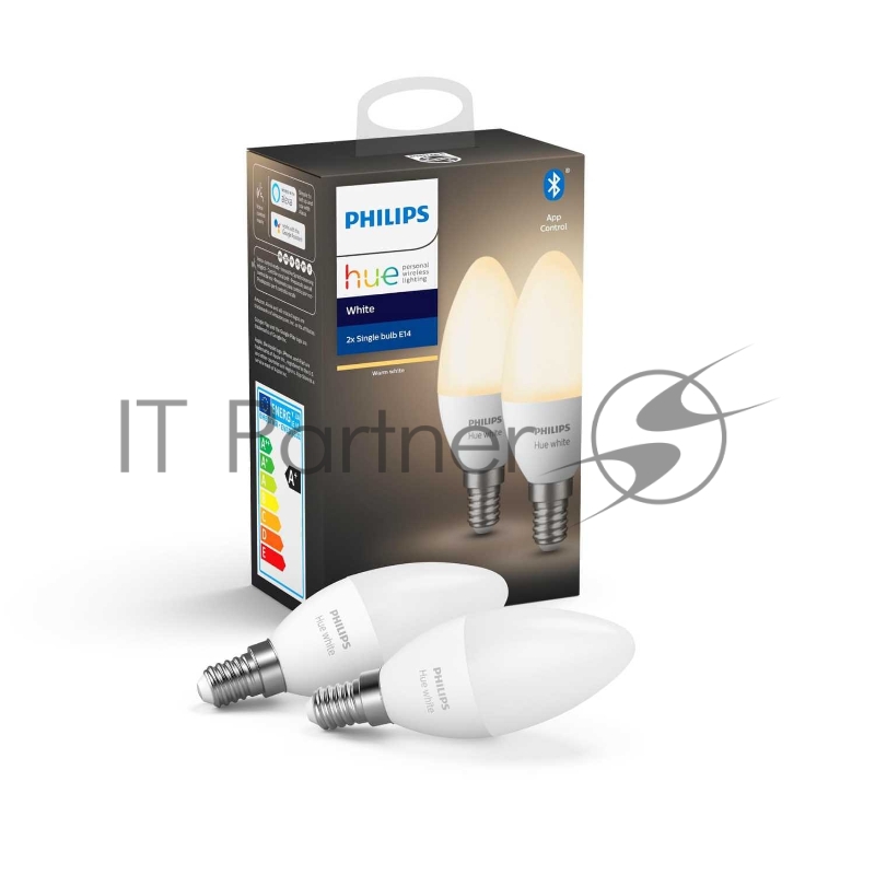 Лампа светодиодная Philips Hue Свечка белая с цоколем E14 Philips HueW 5.5W B39 E14 EU 2P