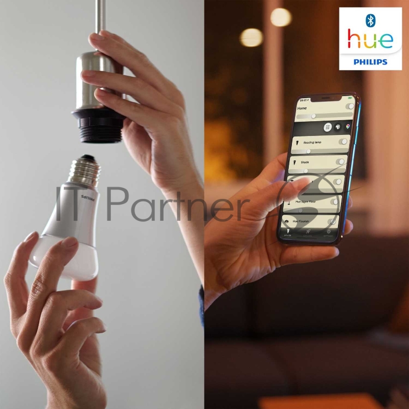 Лампа светодиодная Philips Hue Свечка белая с цоколем E14 Philips HueW 5.5W B39 E14 EU 2P