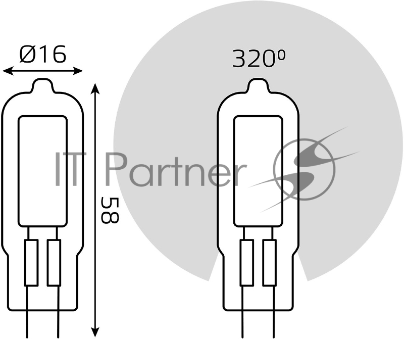 Лампа Gauss LED G4 AC220-240V 4.5W 3000K Glass 1/10/200