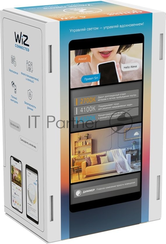 Лампа светодиодная филаментная Gauss Smart Home DIM+CCT E14 CF35 4,5 Вт 2000-6500 К 1/10/40