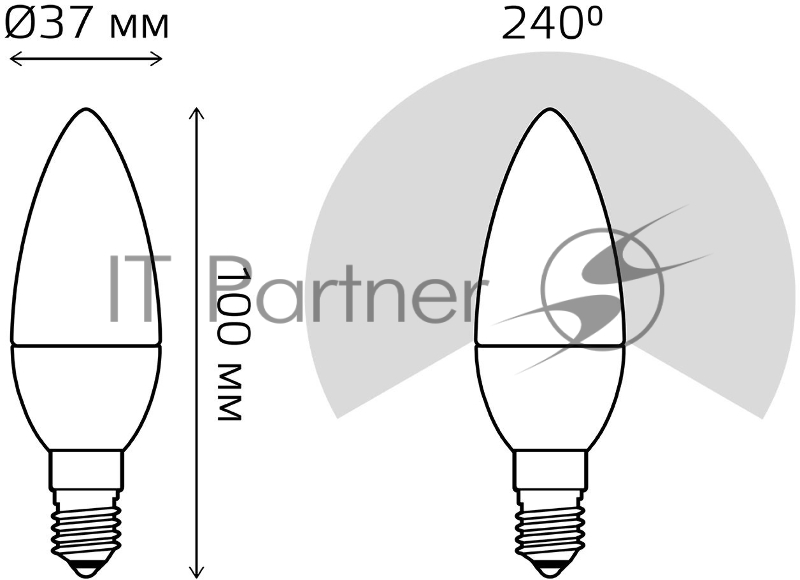 Лампа Свеча Gauss 6W E14 RGBW+димирование LED 1/10/100