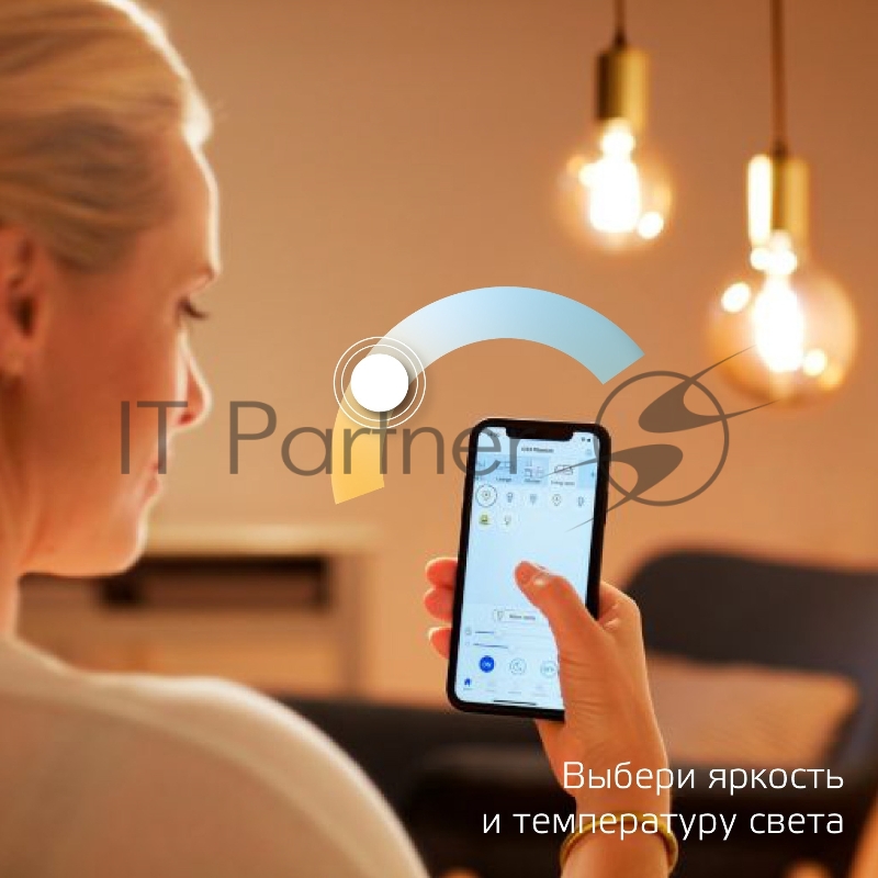 Лампа светодиодная филаментная Gauss Smart Home DIM+CCT E27 ST64 Golden 6,5 Вт 2000-5500 К 1/10/40