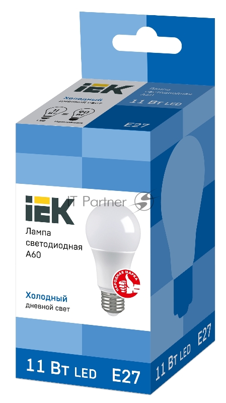 Лампа светодиодная IEK ECO A60 шар 11Вт 230В 6500К E27