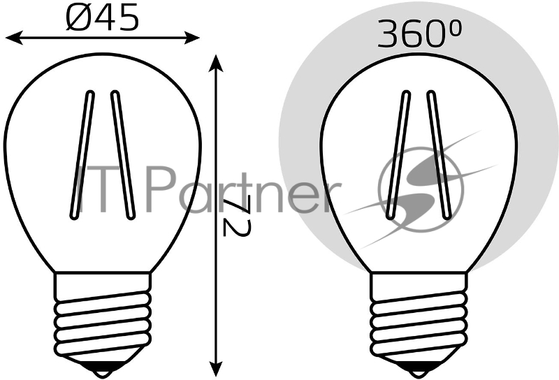 Лампа Filament Шар 7W 580lm 4100К Е27 шаг. диммирование LED