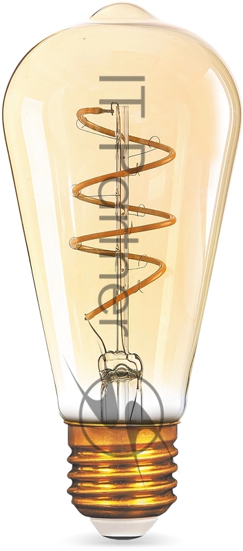 Лампа Filament ST64 6W 360lm 2400К Е27 golden flexible LED