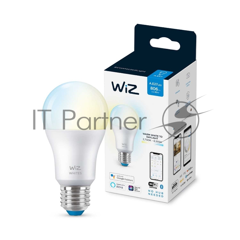 Лампа светодиодная WiZ Wi-Fi BLE 60W A60E27927-65TW1PF/6