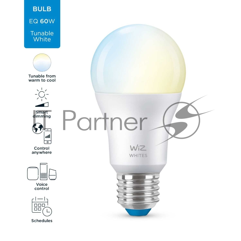 Лампа светодиодная WiZ Wi-Fi BLE 60W A60E27927-65TW1PF/6