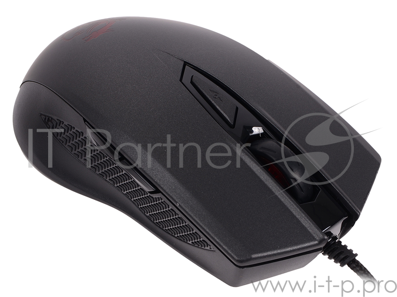 MSI Clutch GM40 BLACK Игровая мышь (8 кнопок, 5000 dpi, красная подсветка, USB, S12-0401340-D22)