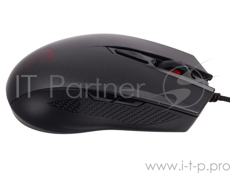 MSI Clutch GM40 BLACK Игровая мышь (8 кнопок, 5000 dpi, красная подсветка, USB, S12-0401340-D22)