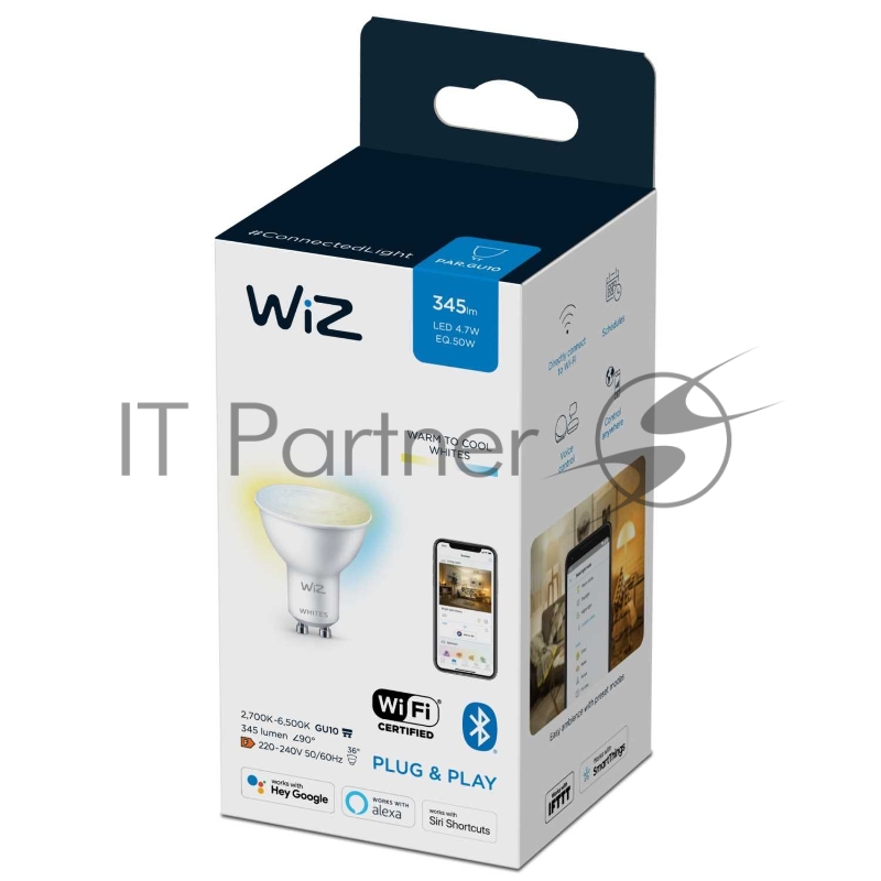 Лампа светодиодная WiZ Wi-Fi BLE 50W GU10 927-65 TW 1PF/6