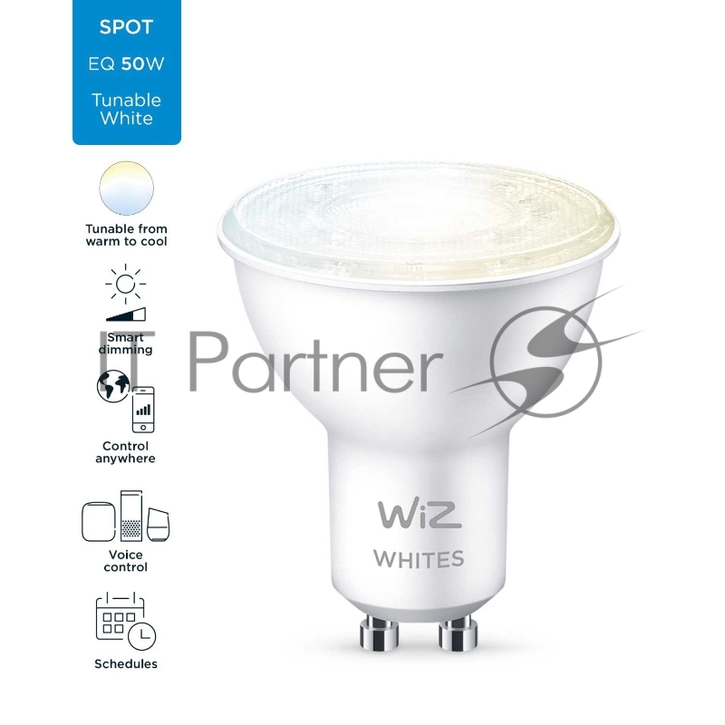 Лампа светодиодная WiZ Wi-Fi BLE 50W GU10 927-65 TW 1PF/6