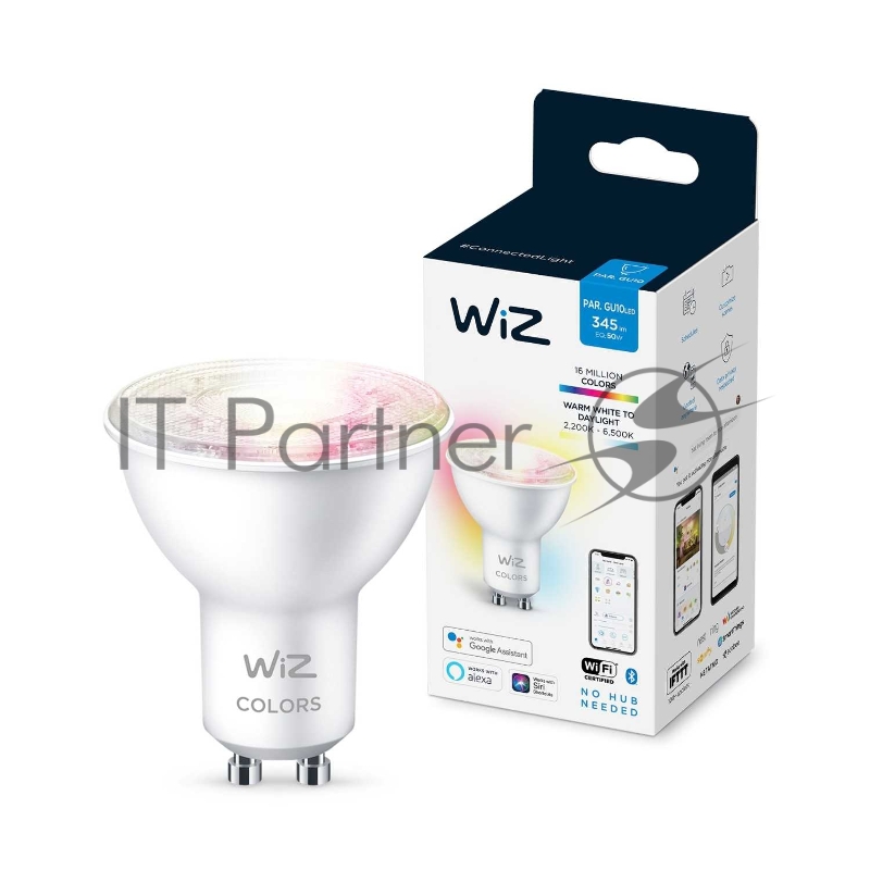 Лампа светодиодная WiZ Wi-Fi BLE 50W GU10 922-65RGB1PF/6
