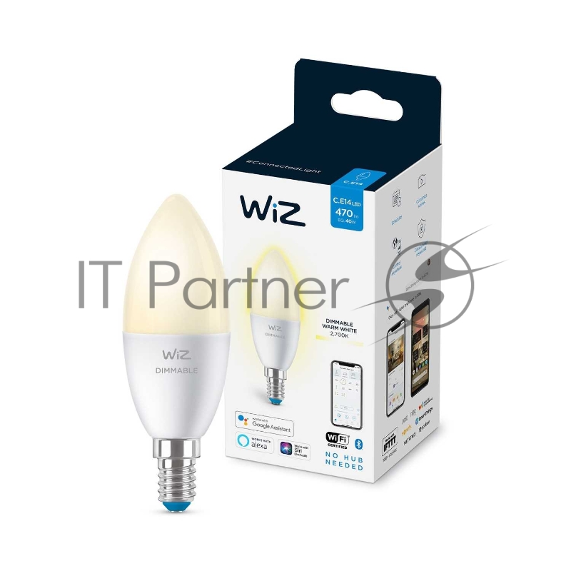 Лампа светодиодная WiZ Wi-Fi BLE 40W C37E14927DIM1PF/6