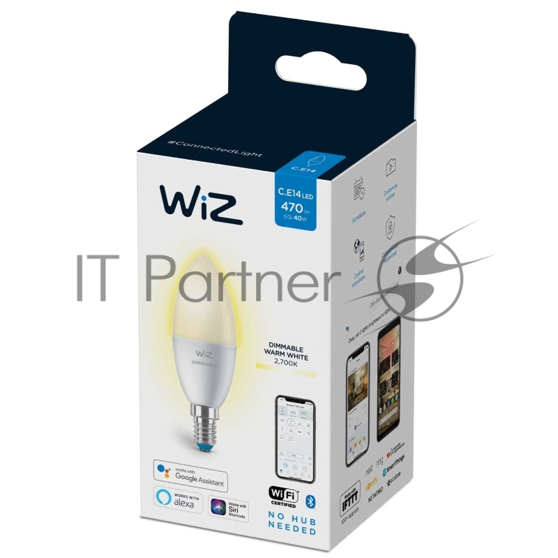 Лампа светодиодная WiZ Wi-Fi BLE 40W C37E14927DIM1PF/6
