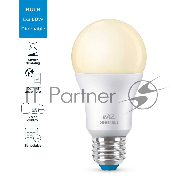 Лампа светодиодная WiZ Wi-Fi BLE 60W A60 E27 927 DIM1PF/6