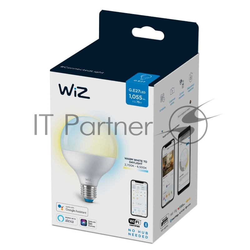 Лампа светодиодная WiZ Wi-Fi BLE 75W G95E27927-65TW1PF/6