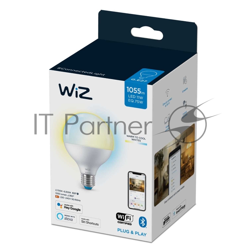 Лампа светодиодная WiZ Wi-Fi BLE 75W G95E27927-65TW1PF/6