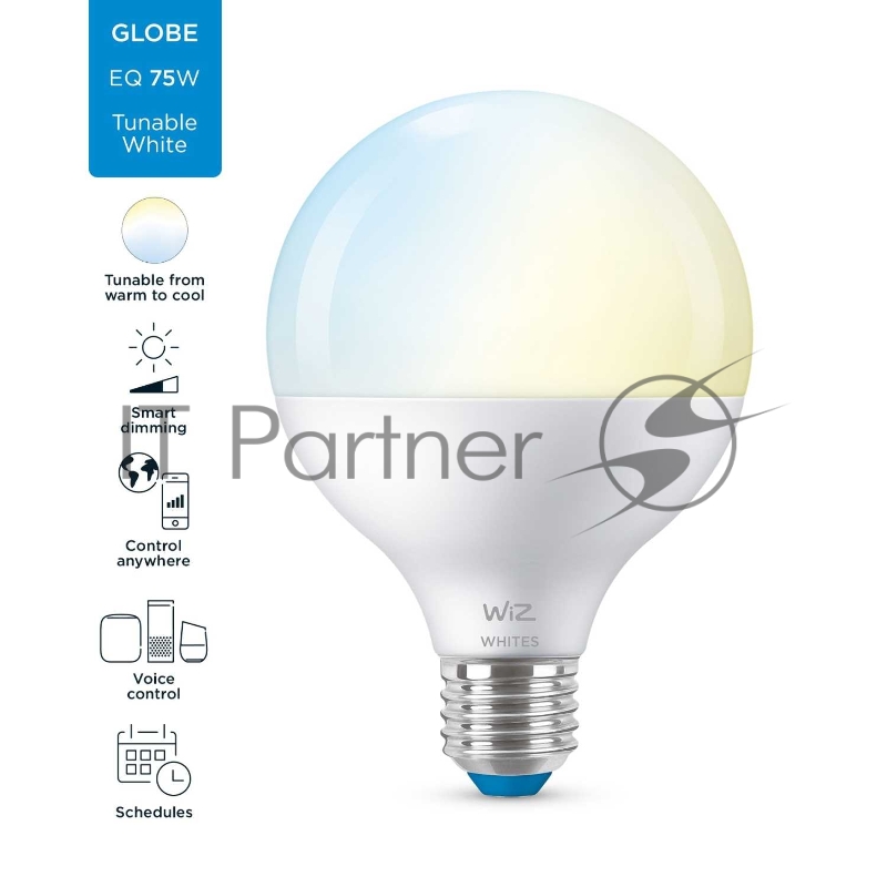 Лампа светодиодная WiZ Wi-Fi BLE 75W G95E27927-65TW1PF/6