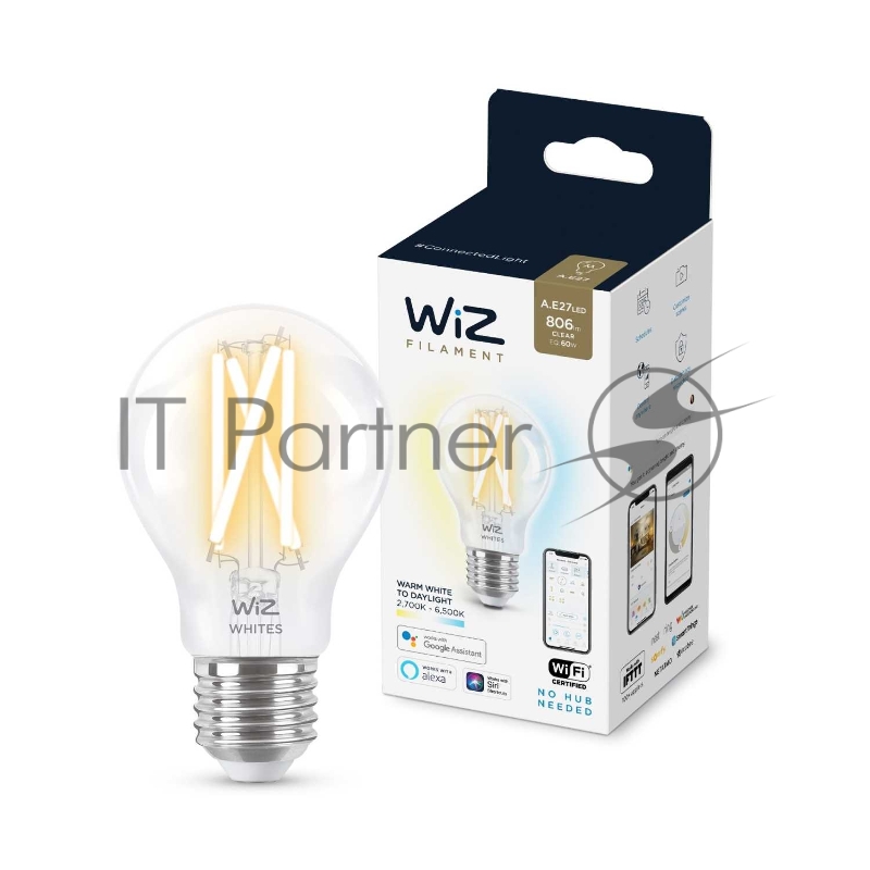 Лампа светодиодная WiZ Wi-Fi BLE 60WA60E27927-65CL1PF/6