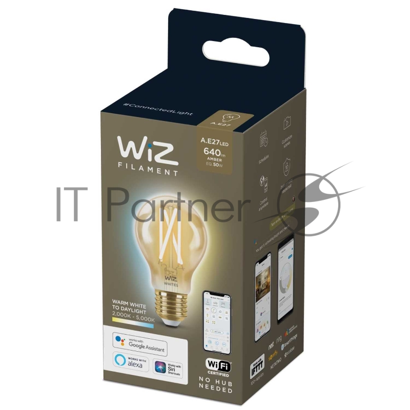 Лампа светодиодная WiZ Wi-Fi BLE50WA60E27920-50Amb1PF/6