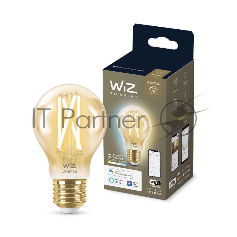 Лампа светодиодная WiZ Wi-Fi BLE50WA60E27920-50Amb1PF/6