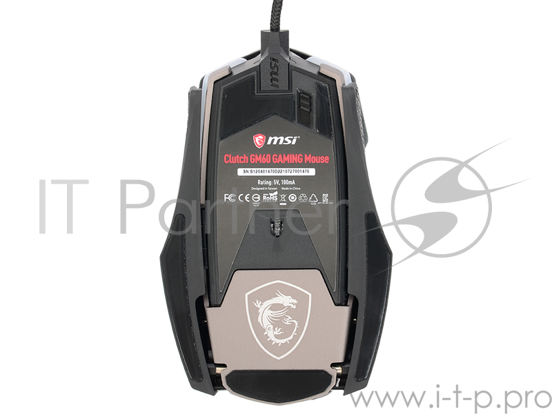 MSI Clutch GM60 Игровая мышь (8 кнопок, 10800 dpi, RGB подсветка, USB, S12-0401470-D22)