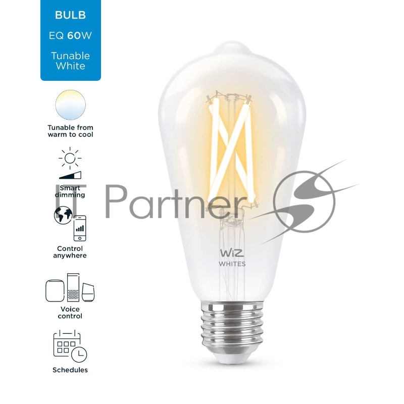 Лампа светодиодная WiZ Wi-Fi BLE60WST64E27927-65CL1PF/6