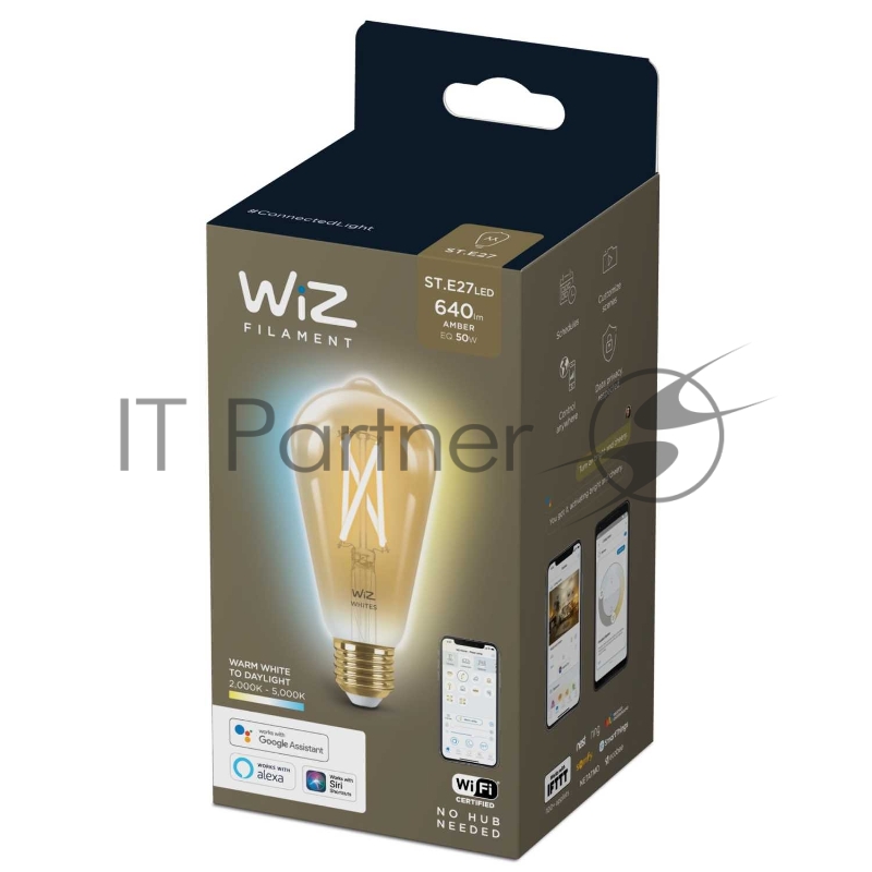 Лампа светодиодная WiZ Wi-Fi BLE50WST64E27920-50Amb1PF/6