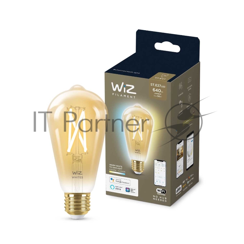 Лампа светодиодная WiZ Wi-Fi BLE50WST64E27920-50Amb1PF/6