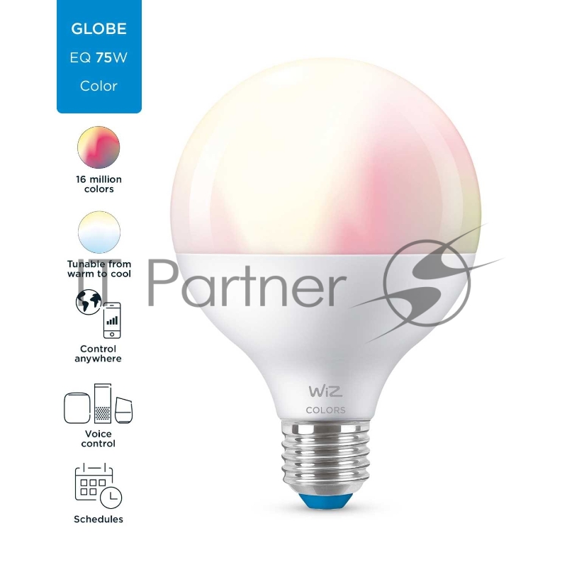 Лампа светодиодная WiZ Wi-Fi BLE 75WG95E27922-65RGB1PF/6