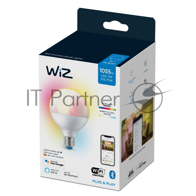 Лампа светодиодная WiZ Wi-Fi BLE 75WG95E27922-65RGB1PF/6