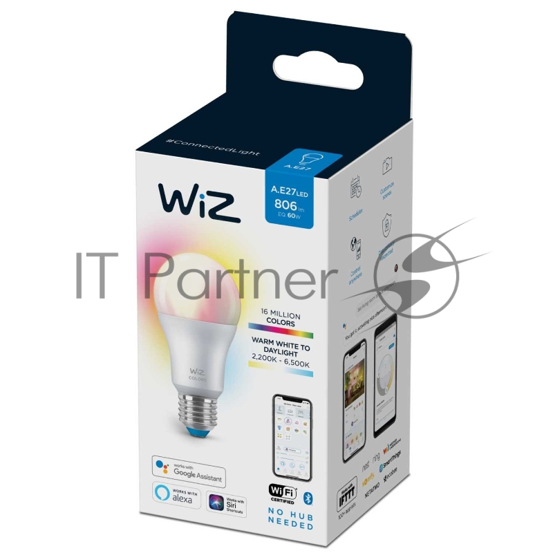 Лампа светодиодная WiZ Wi-Fi BLE 60WA60E27922-65RGB1PF/6