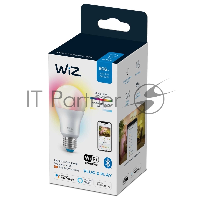 Лампа светодиодная WiZ Wi-Fi BLE 60WA60E27922-65RGB1PF/6
