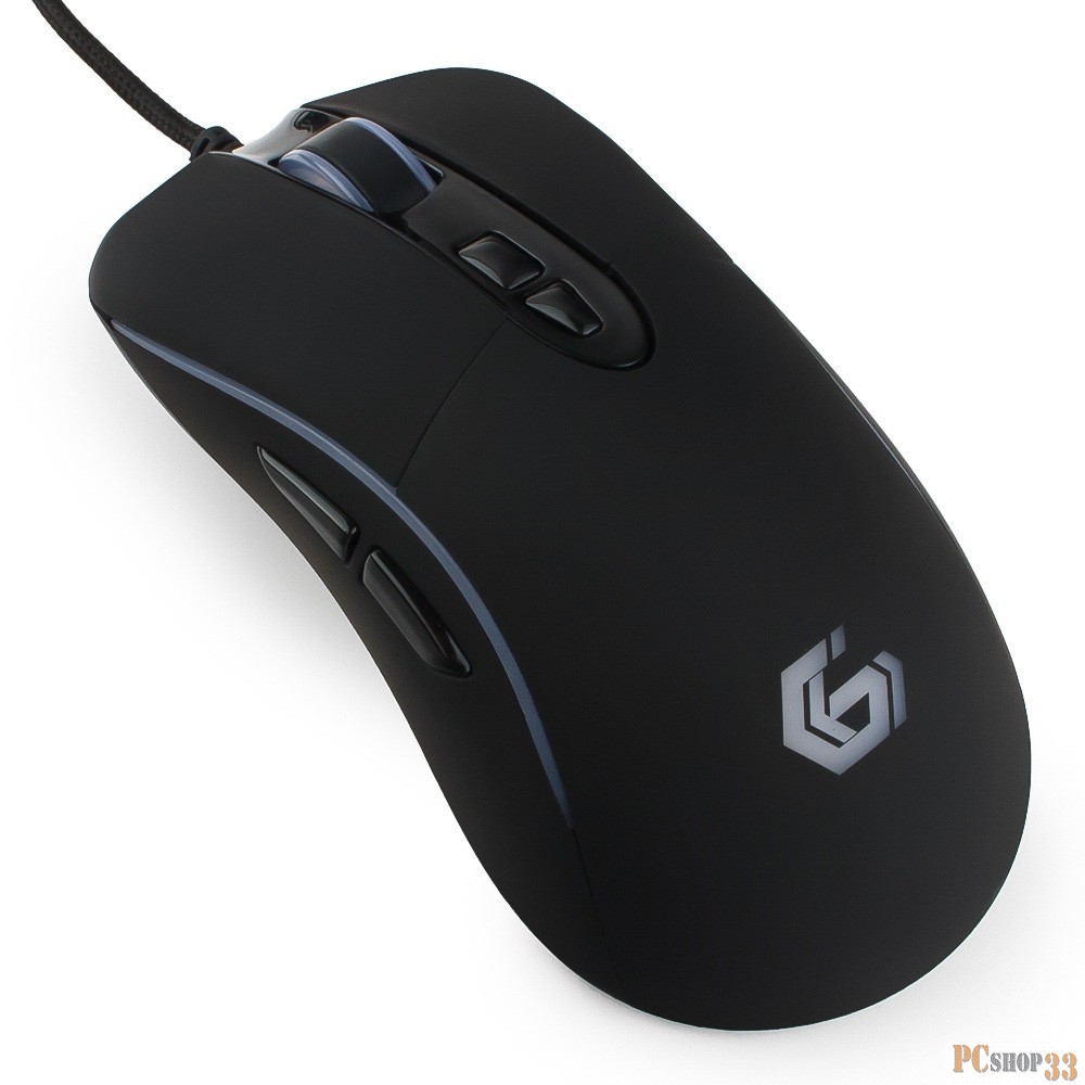 Gembird MG-750 черный USB {Мышь игровая, чип Avago, 4000DPI, 7кн, подсвет 16млн цв, ПО, каб ткан 1.7