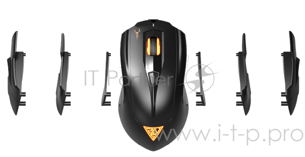 Gamdias HADES Laser игровая мышь (оранжевая подсветка, 7 кнопок, 8200 DPI, USB, 3 набора корпусных п