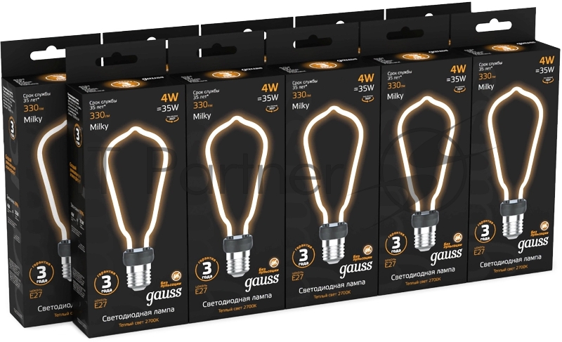 Лампа Filament Artline ST64 4W 330lm 2700К Е27 milky LED