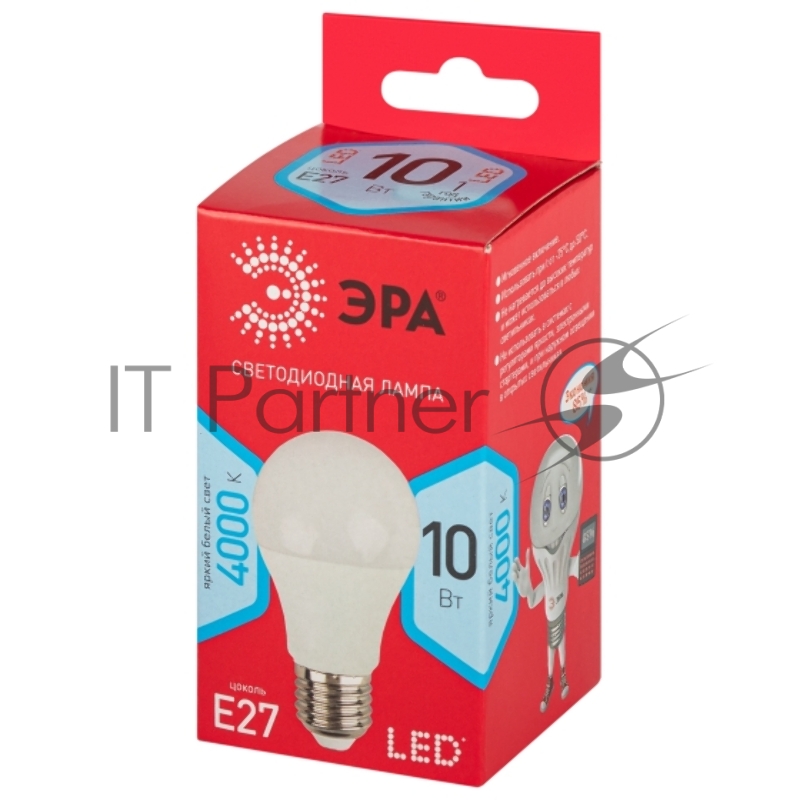 Лампа светодиодная A60-10W-840-E27 R (диод груша 10Вт нейтр. E27) Эра Б0049635