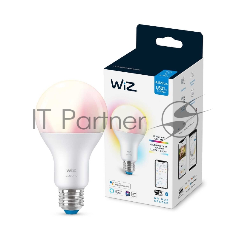Лампа светодиодная WiZ Wi-FiBLE100WA67E27922-65RGB1PF