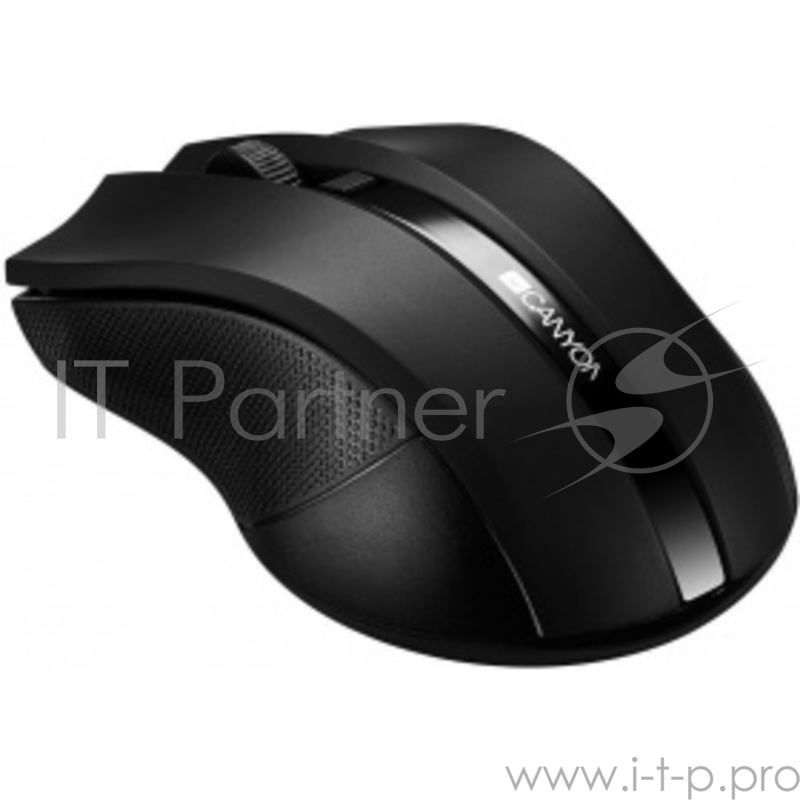 Мышь беспроводная CANYON CNE-CMSW05B, 2.4GHz wireless with 4 buttons, DPI 800/1200/1600, черный