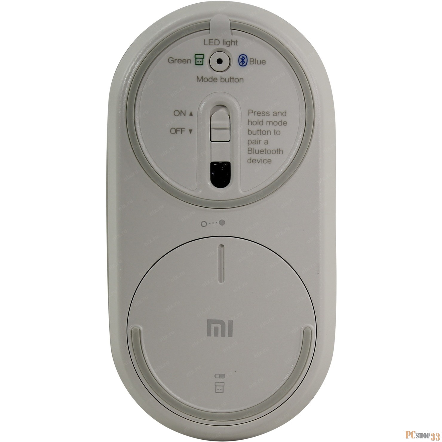 Мышь Xiaomi Mi Portable Mouse серебристый оптическая (1200dpi) беспроводная BT для ноутбука (2but)