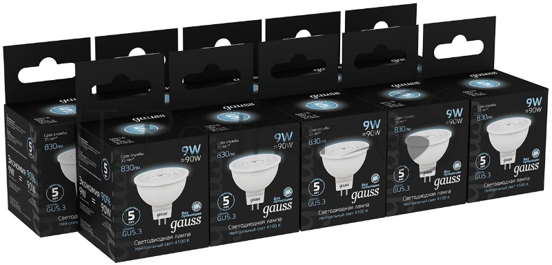 Лампа MR16 9W 830lm 4100K GU5.3 LED