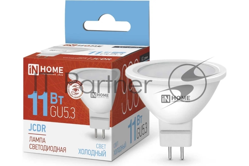 Лампа светодиодная LED-JCDR-VC 11Вт 230В GU5.3 6500К 990лм IN HOME 4690612024745