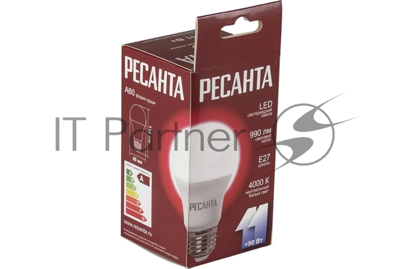 Лампа светодиодная LL-R-A60-11W-230-4K-E27 (груша