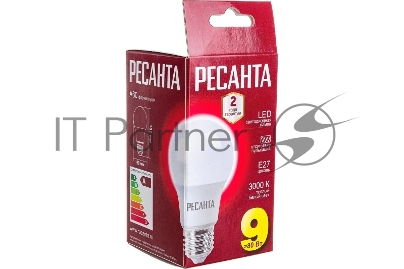 Лампа светодиодная LL-R-A60-9W-230-3K-E27 (груша