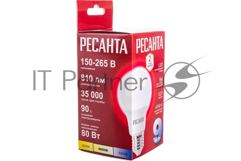 Лампа светодиодная LL-R-A60-9W-230-4K-E27 (груша