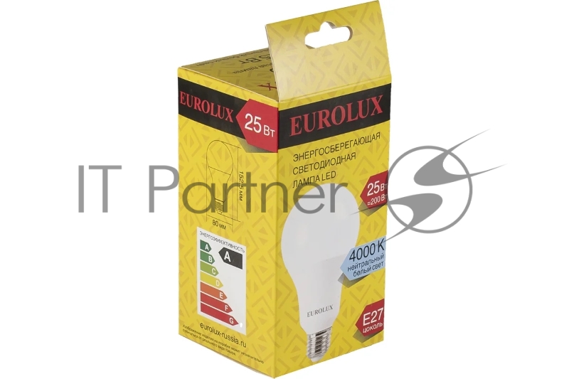 Лампа светодиодная LL-E-A80-25W-230-4K-E27 (груша