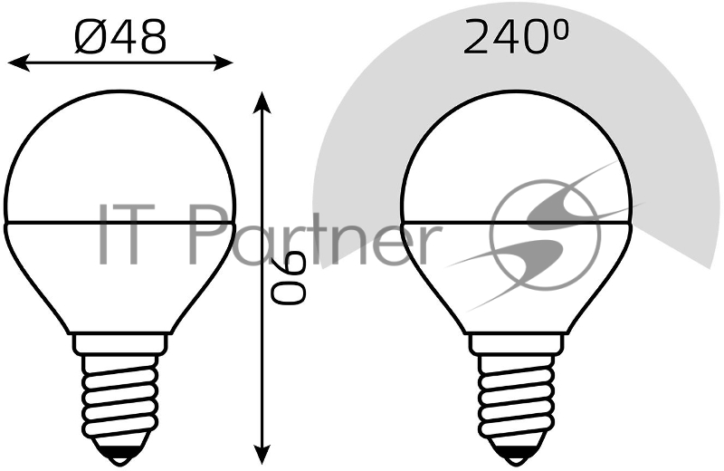 Лампа Шар 6W E14 RGBW+димирование LED
