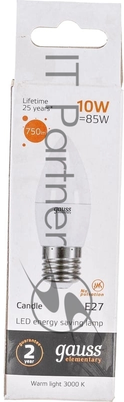 Лампа Elementary Свеча 10W 750lm 3000K E27 LED